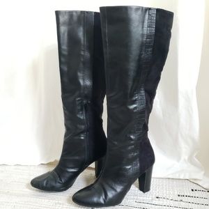 Black Knee-High Heeled Boots